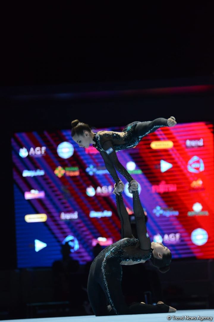 Bakıda Akrobatika Gimnastikası üzrə 12-ci Dünya Yaş Qrupları Yarışlarının final mərhələsi start götürüb (FOTO)