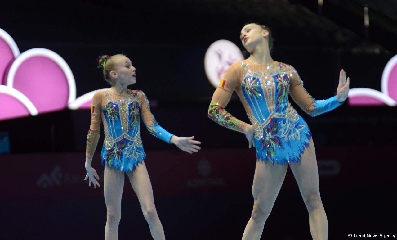 Bakıda Akrobatika Gimnastikası üzrə 12-ci Dünya Yaş Qrupları Yarışlarının üçüncü günü start götürüb (FOTO)