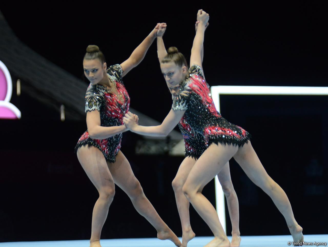 Bakıda Akrobatika Gimnastikası üzrə 12-ci Dünya Yaş Qrupları Yarışlarının üçüncü günü start götürüb (FOTO)