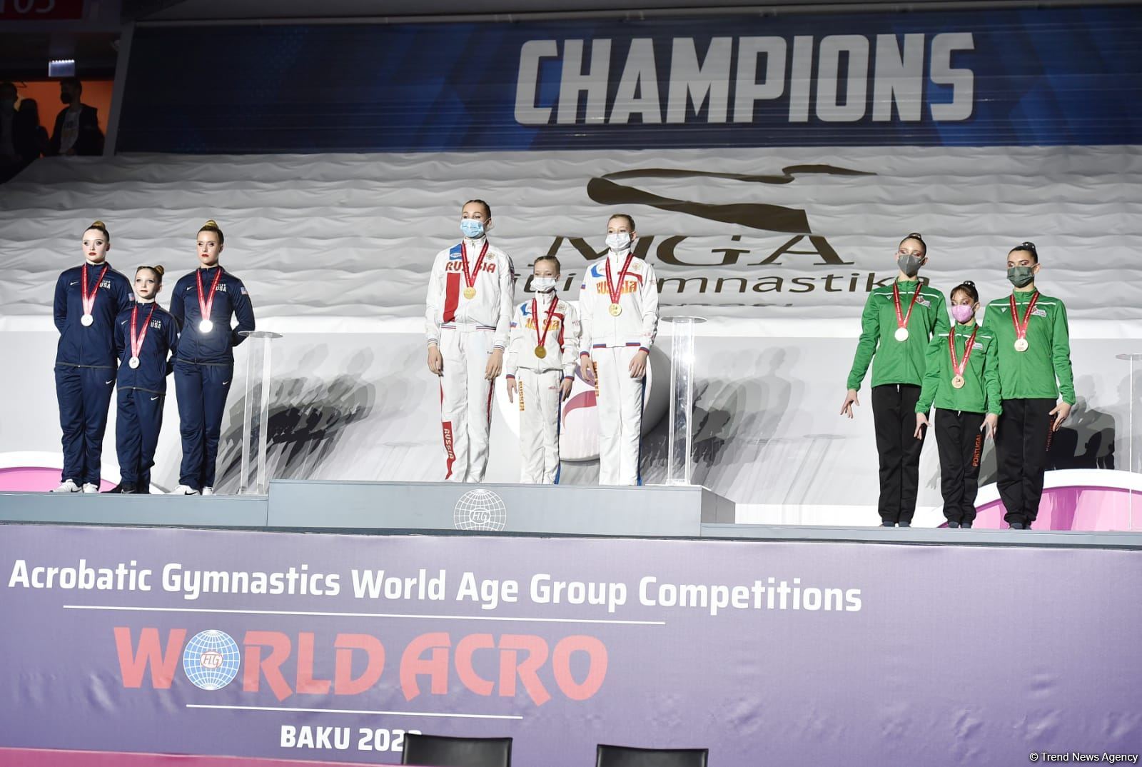 Akrobatika Gimnastikası üzrə Dünya Yaş Qrupları Yarışlarının qaliblərinin mükafatlandırılması mərasimi keçirilib