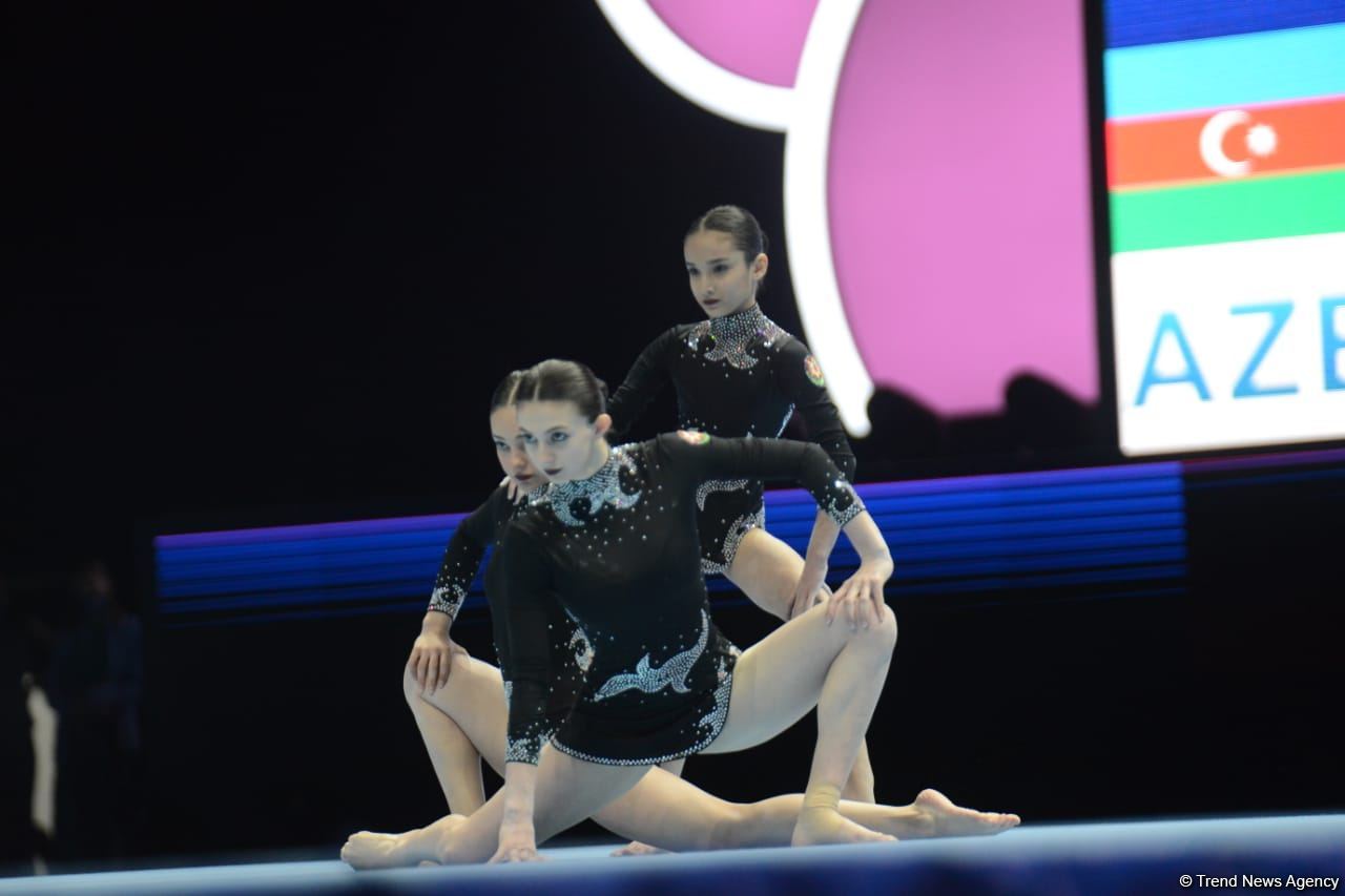 Azərbaycanın qadın qrupu Akrobatika Gimnastikası üzrə Dünya Yaş Qrupları Yarışlarının təsnifatında ikinci yerdə qərarlaşıb (FOTO)