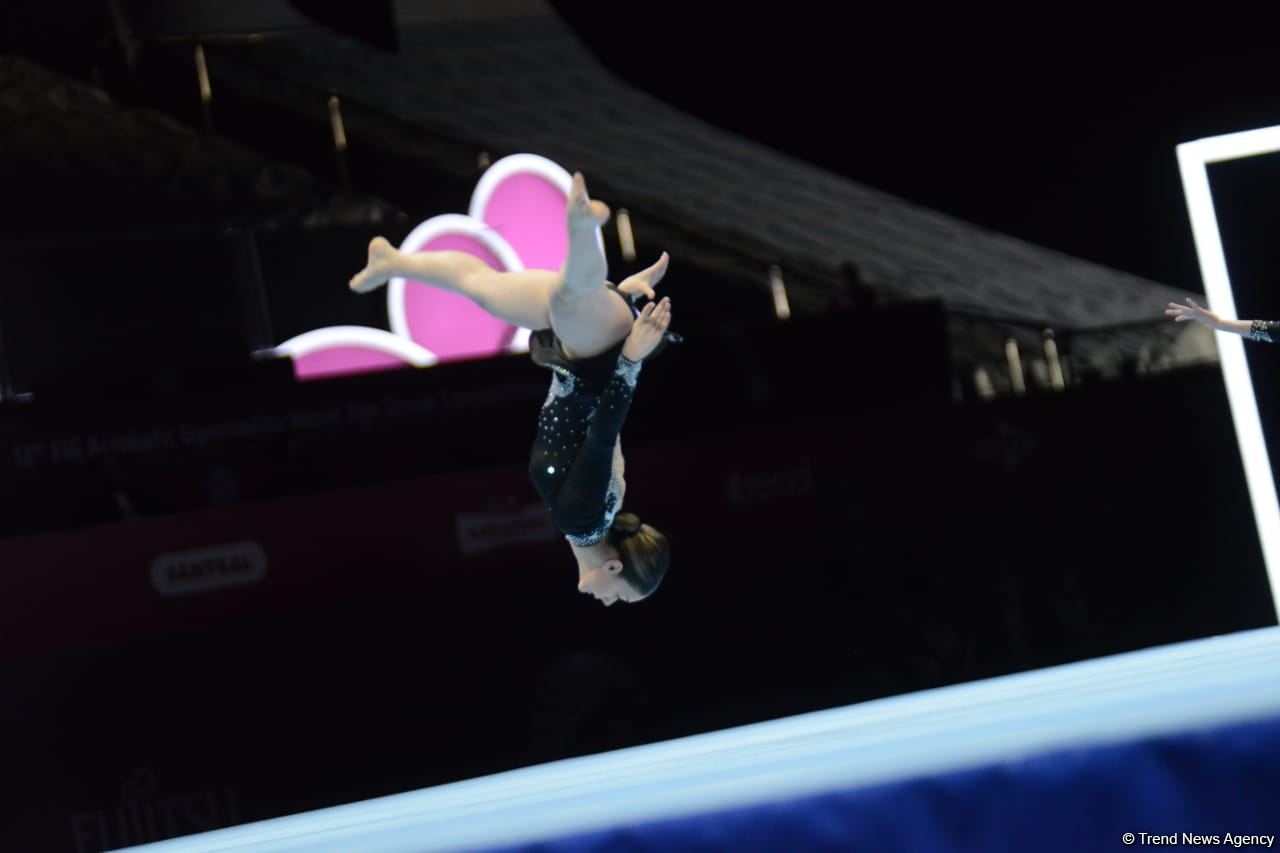 Azərbaycanın qadın qrupu Akrobatika Gimnastikası üzrə Dünya Yaş Qrupları Yarışlarının təsnifatında ikinci yerdə qərarlaşıb (FOTO)