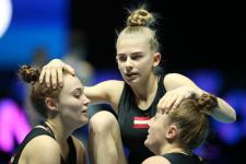 Bakıda akrobatika gimnastikası üzrə dünya çempionatı iştirakçılarının podium məşqi keçirilib (FOTOREPORTAJ)