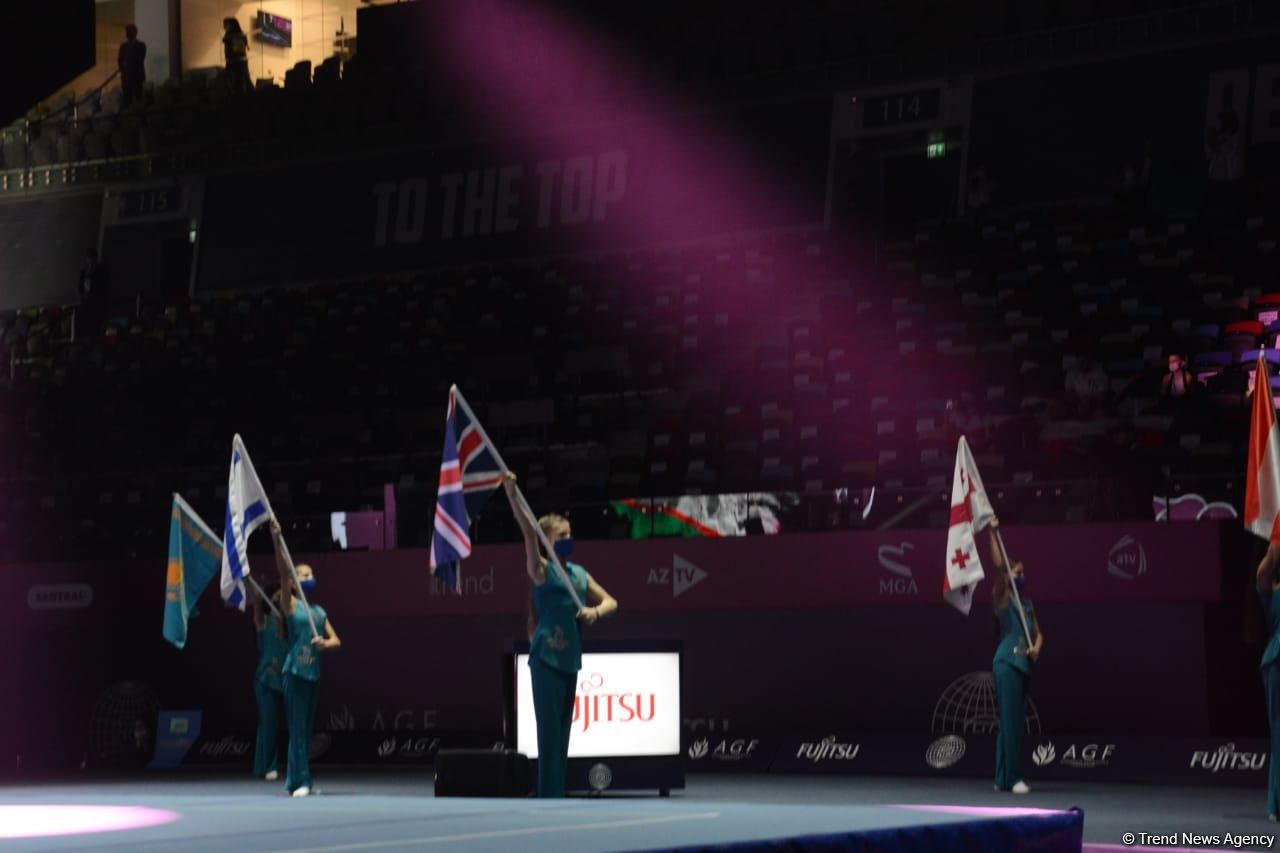 Bakıda akrobatika gimnastikası üzrə Dünya çempionatının açılış mərasimi keçirilib (FOTO)