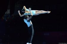 Bakıda akrobatika gimnastikası üzrə dünya çempionatının ikinci günü start götürüb (FOTO)