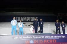Akrobatika gimnastikası üzrə Dünya çempionatında qaliblərin mükafatlandırılma mərasimi keçirilib (FOTO)
