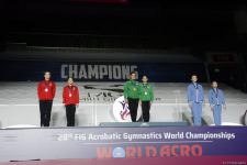 Akrobatika gimnastikası üzrə Dünya çempionatında qaliblərin mükafatlandırılma mərasimi keçirilib (FOTO)