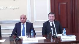 Ədliyyə Nazirliyində mətbuat konfransı keçirilib (FOTO/VİDEO)