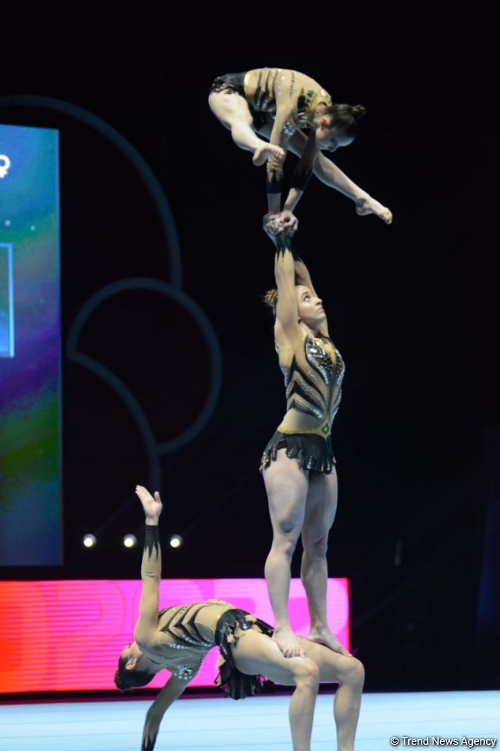 Bakıda akrobatika gimnastikası üzrə dünya çempionatının ikinci günü start götürüb (FOTO)