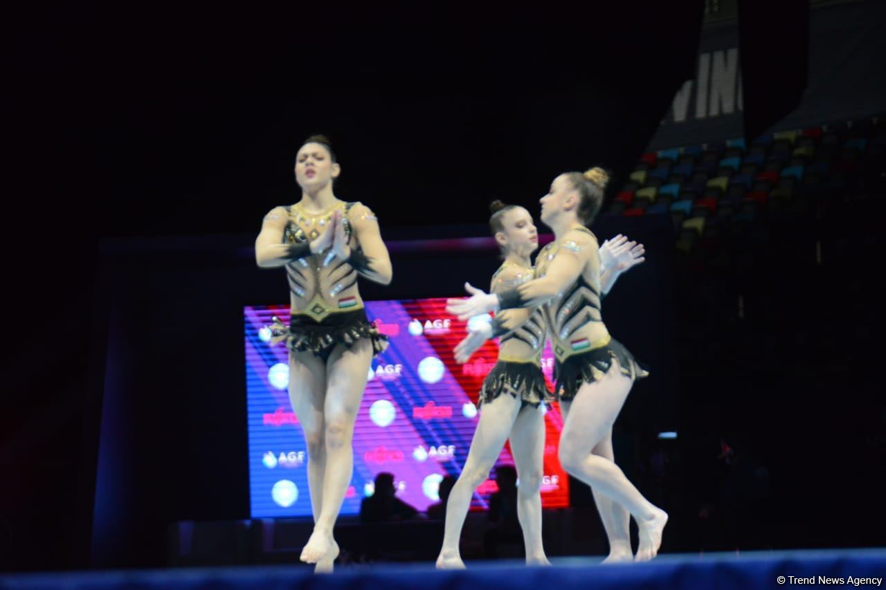Bakıda akrobatika gimnastikası üzrə dünya çempionatının ikinci günü start götürüb (FOTO)