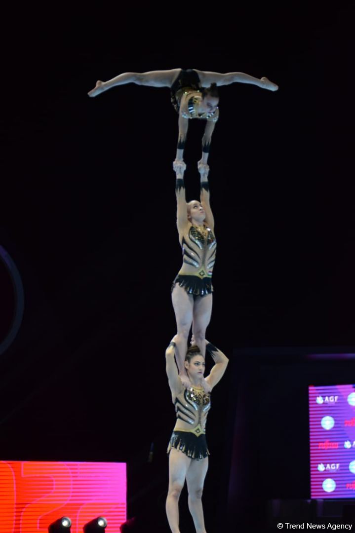 Bakıda akrobatika gimnastikası üzrə dünya çempionatının ikinci günü start götürüb (FOTO)