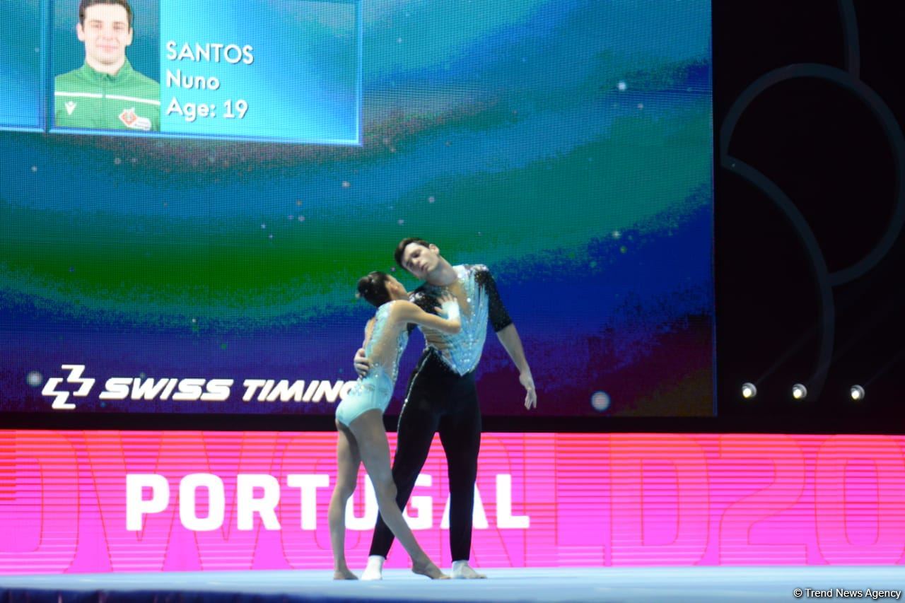 Bakıda akrobatika gimnastikası üzrə dünya çempionatının ikinci günü start götürüb (FOTO)