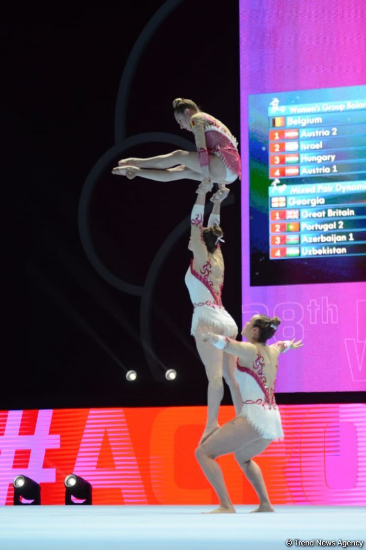 Bakıda akrobatika gimnastikası üzrə dünya çempionatının ikinci günü start götürüb (FOTO)