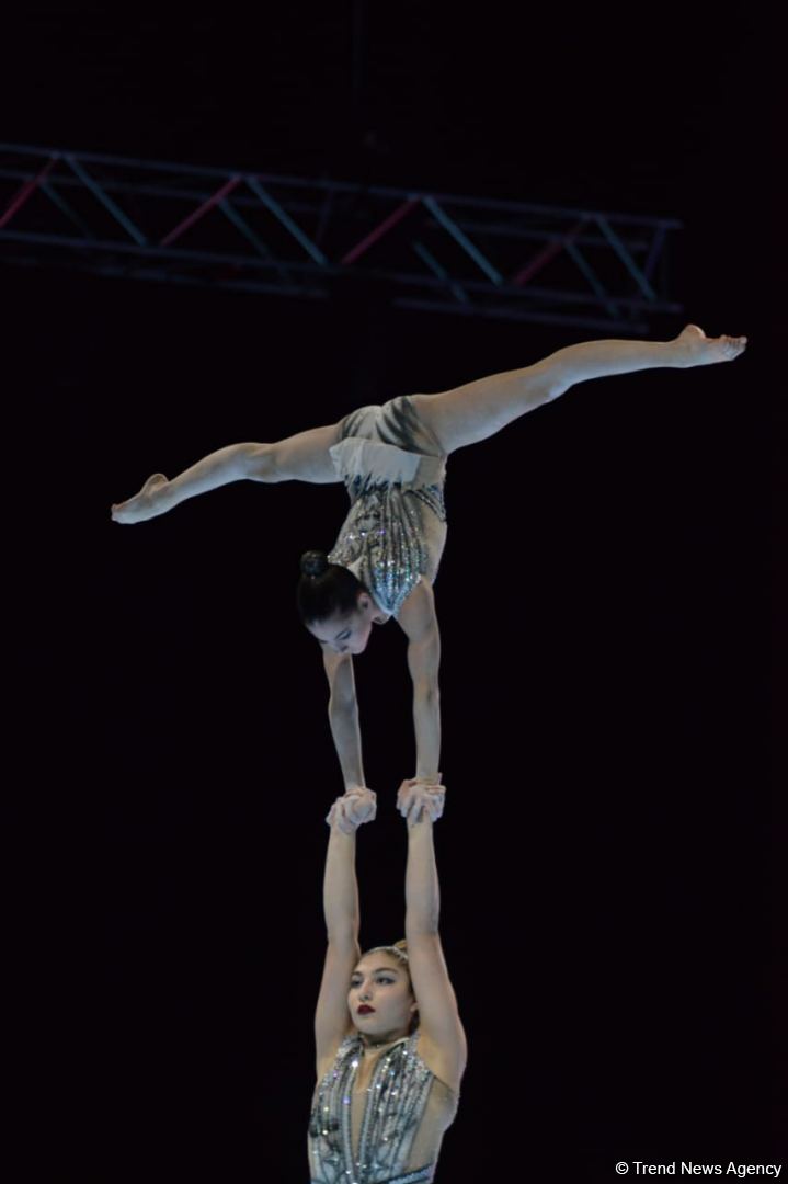 Bakıda akrobatika gimnastikası üzrə dünya çempionatının ikinci günü start götürüb (FOTO)
