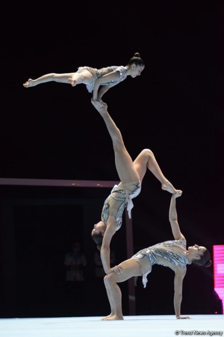 Bakıda akrobatika gimnastikası üzrə dünya çempionatının ikinci günü start götürüb (FOTO)