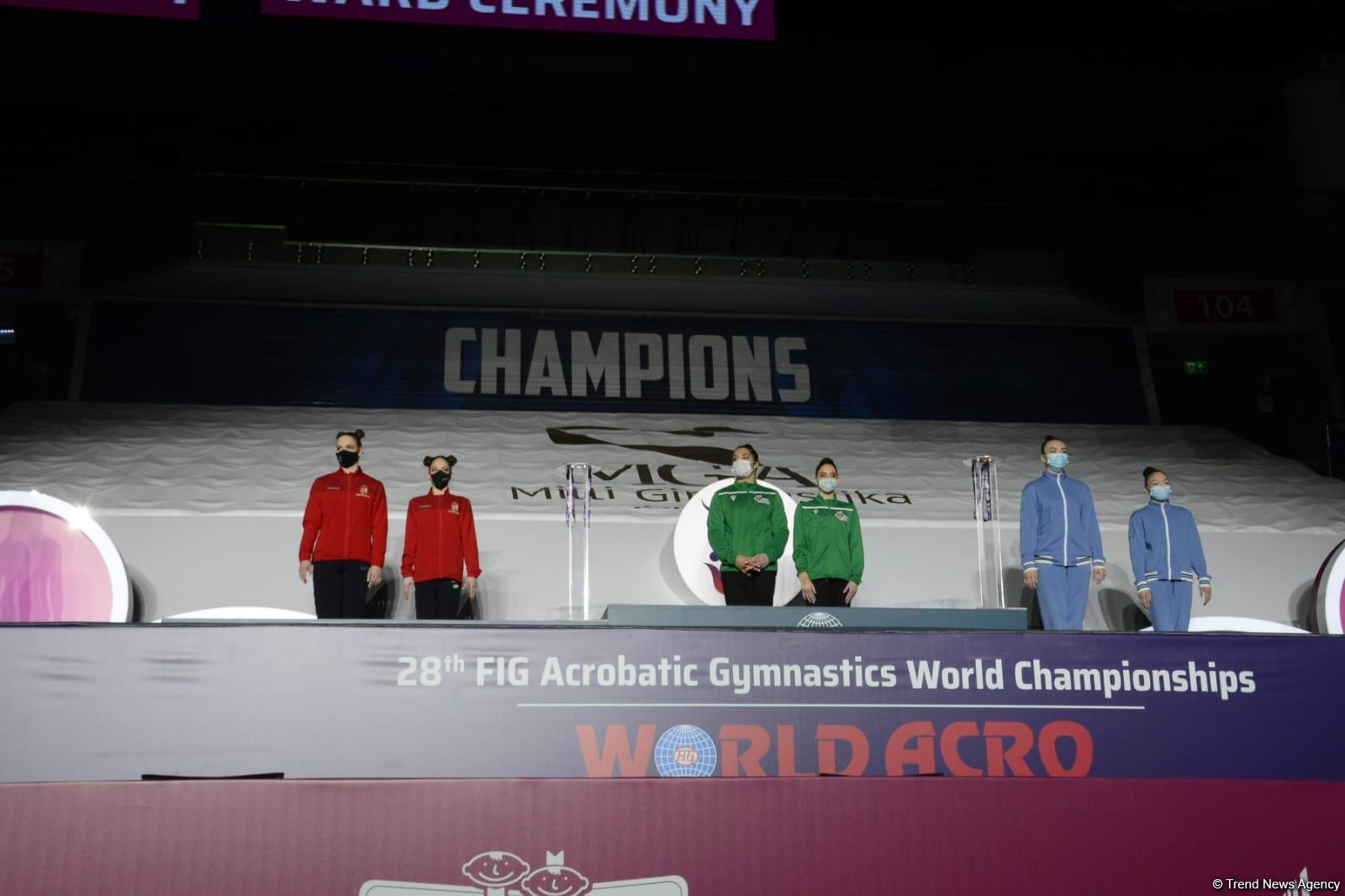 Akrobatika gimnastikası üzrə Dünya çempionatında qaliblərin mükafatlandırılma mərasimi keçirilib (FOTO)