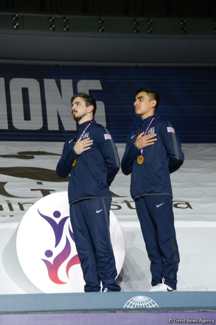 Akrobatika gimnastikası üzrə Dünya çempionatında qaliblərin mükafatlandırılma mərasimi keçirilib (FOTO)