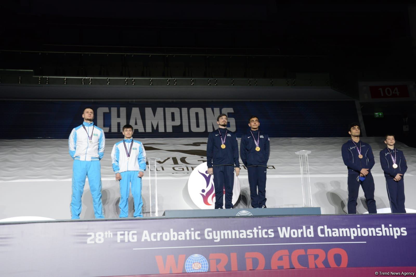 Akrobatika gimnastikası üzrə Dünya çempionatında qaliblərin mükafatlandırılma mərasimi keçirilib (FOTO)