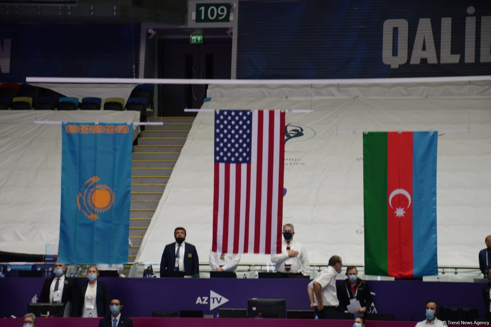 Akrobatika gimnastikası üzrə Dünya çempionatında qaliblərin mükafatlandırılma mərasimi keçirilib (FOTO)