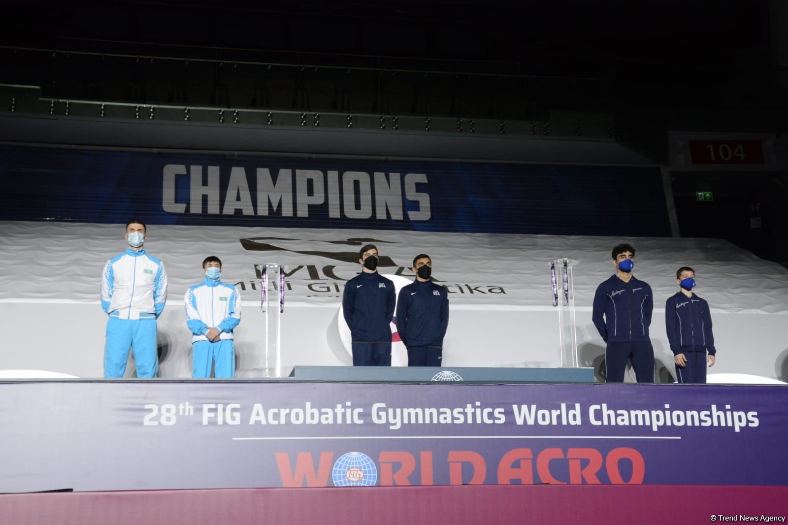 Akrobatika gimnastikası üzrə Dünya çempionatında qaliblərin mükafatlandırılma mərasimi keçirilib (FOTO)