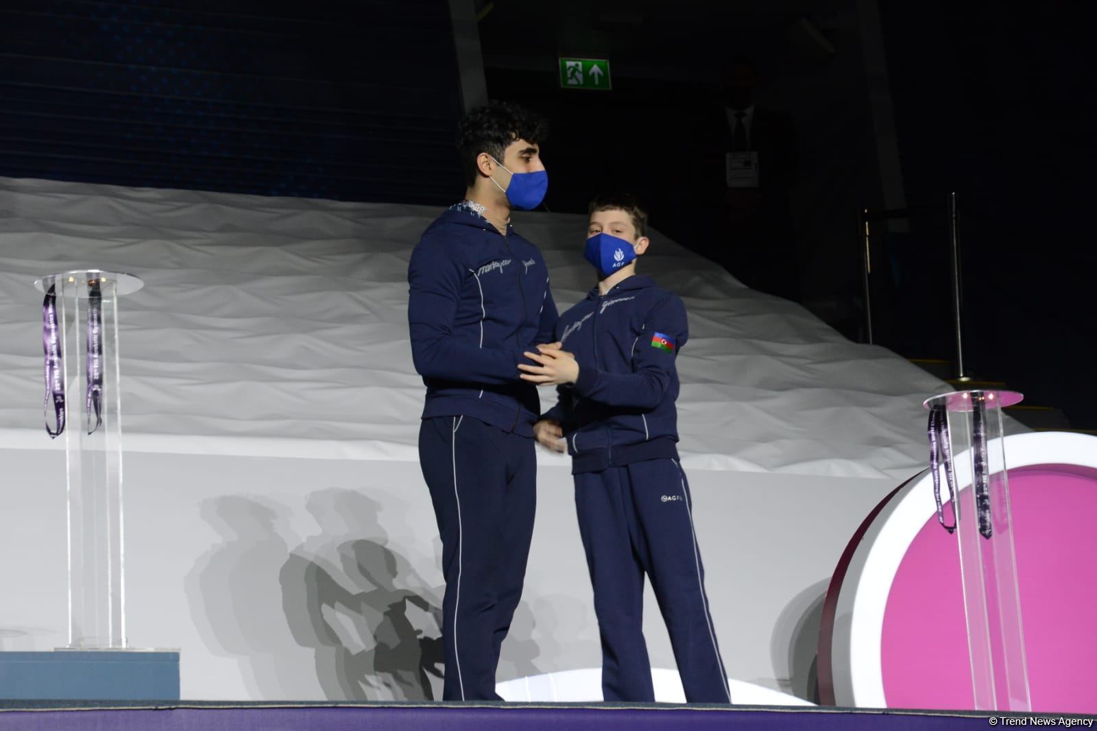 Akrobatika gimnastikası üzrə Dünya çempionatında qaliblərin mükafatlandırılma mərasimi keçirilib (FOTO)