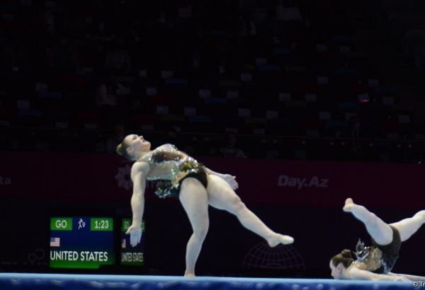 Bakıda akrobatika gimnastikası üzrə dünya çempionatının üçüncü günü start götürüb (FOTO)
