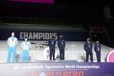 Akrobatika gimnastikası üzrə dünya çempionatında qaliblərin mükafatlandırılma mərasimi keçirilib (FOTO)