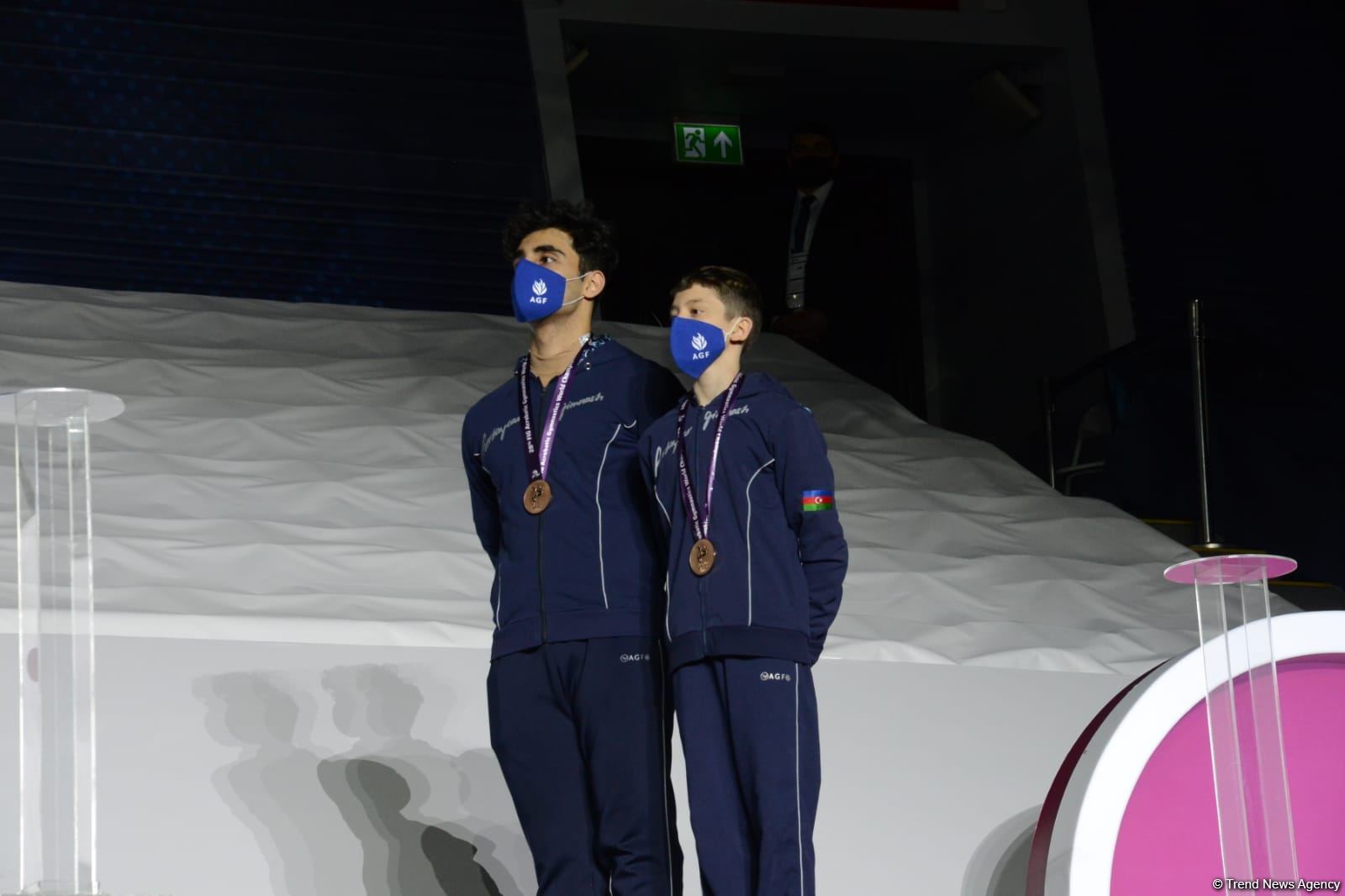 Akrobatika gimnastikası üzrə dünya çempionatında qaliblərin mükafatlandırılma mərasimi keçirilib (FOTO)