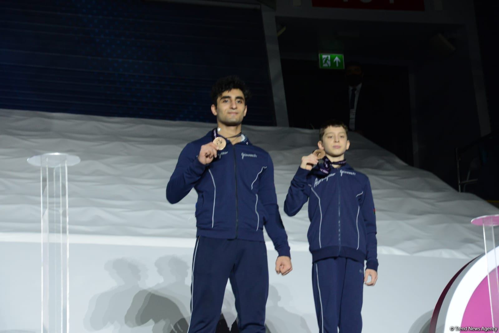 Akrobatika gimnastikası üzrə dünya çempionatında qaliblərin mükafatlandırılma mərasimi keçirilib (FOTO)