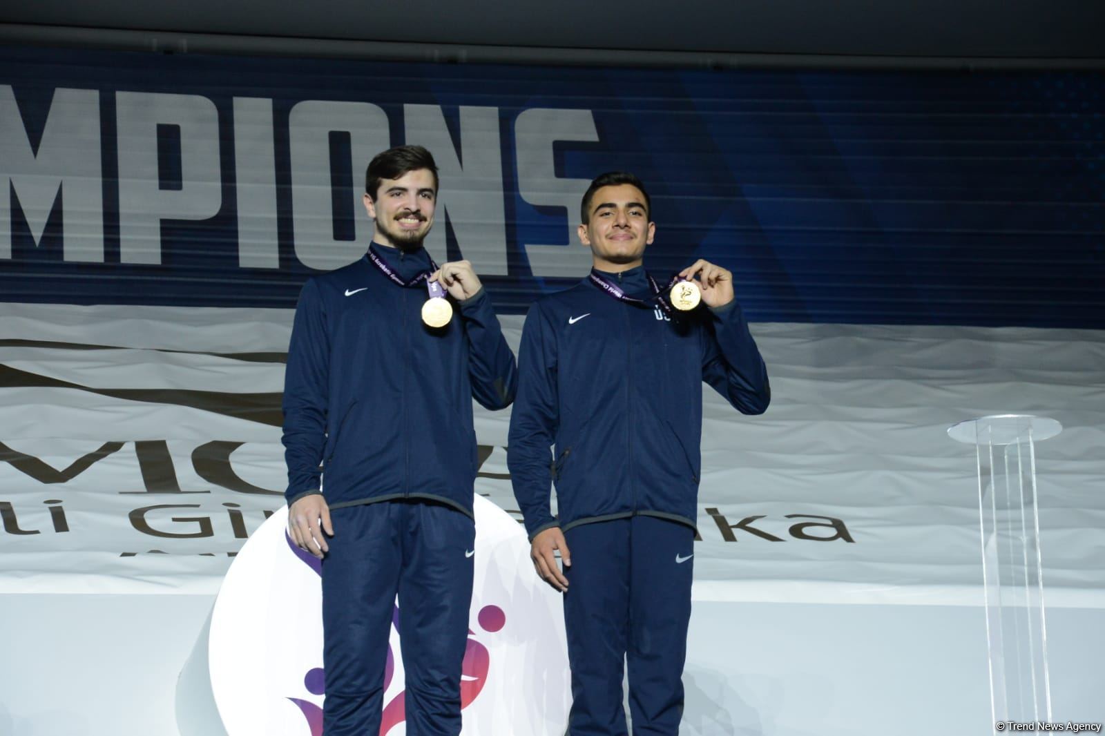 Akrobatika gimnastikası üzrə dünya çempionatında qaliblərin mükafatlandırılma mərasimi keçirilib (FOTO)