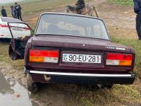 Ağdamda iki avtomobil toqquşub, iki nəfər yaralanıb (FOTO)