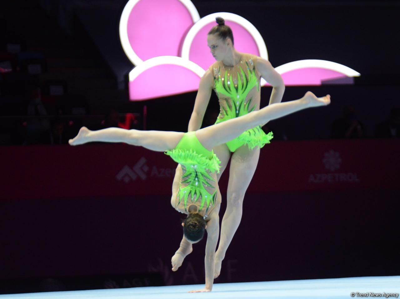Bakıda akrobatika gimnastikası üzrə 28-ci dünya çempionatının final gününə start verilib (FOTO)
