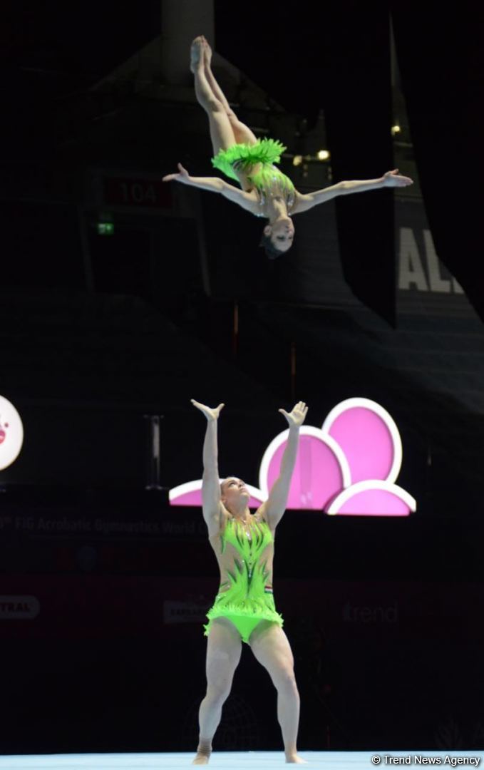 Bakıda akrobatika gimnastikası üzrə 28-ci dünya çempionatının final gününə start verilib (FOTO)