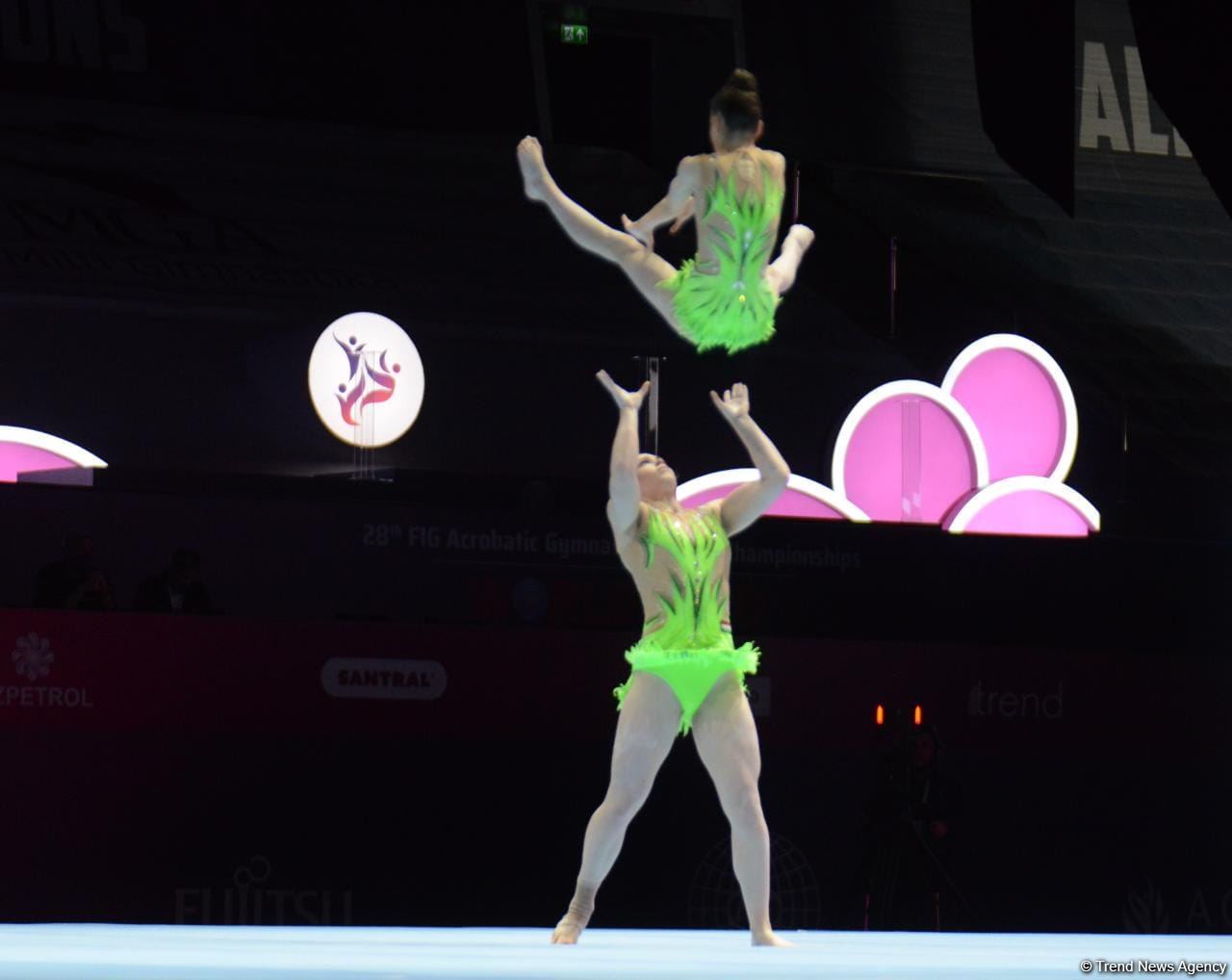 Bakıda akrobatika gimnastikası üzrə 28-ci dünya çempionatının final gününə start verilib (FOTO)