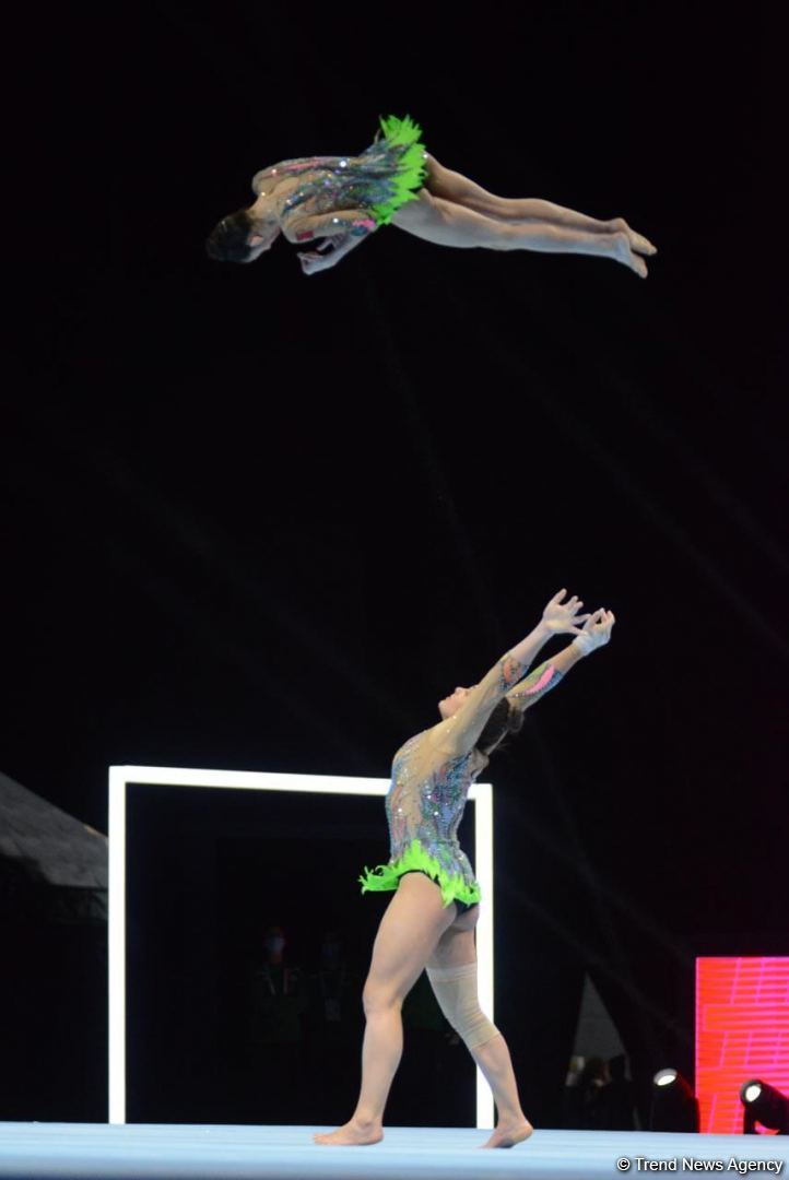 Bakıda akrobatika gimnastikası üzrə 28-ci dünya çempionatının final gününə start verilib (FOTO)