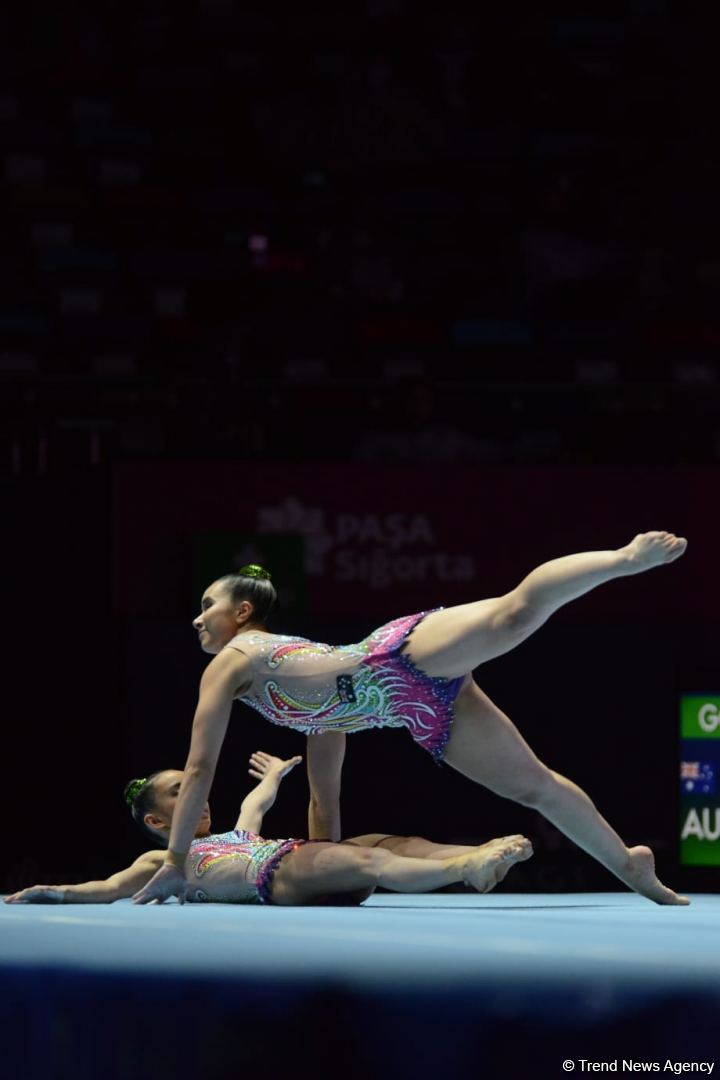 Bakıda akrobatika gimnastikası üzrə 28-ci dünya çempionatının final gününə start verilib (FOTO)