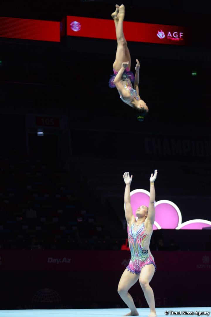 Bakıda akrobatika gimnastikası üzrə 28-ci dünya çempionatının final gününə start verilib (FOTO)