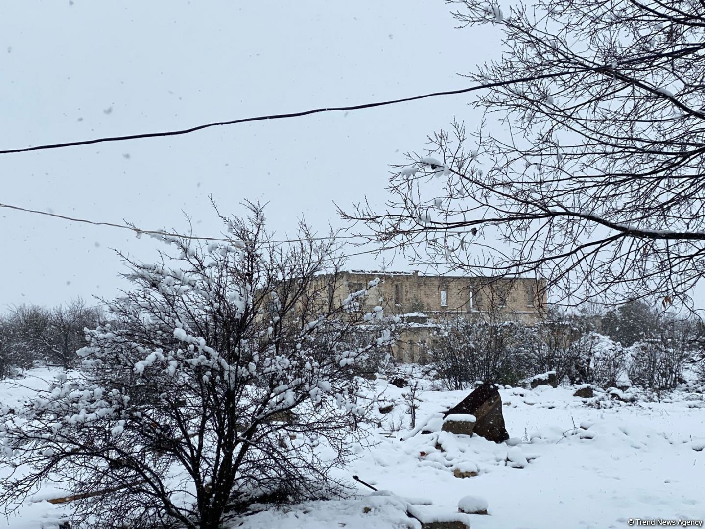 Ağdama güclü qar yağıb (FOTO/VİDEO)