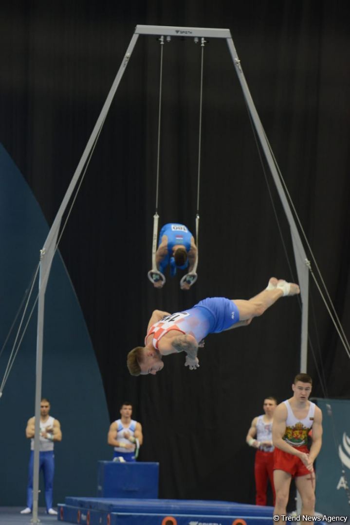 Bakıda İdman Gimnastikası üzrə Dünya Kubokunun birinci günü start götürüb (FOTO)