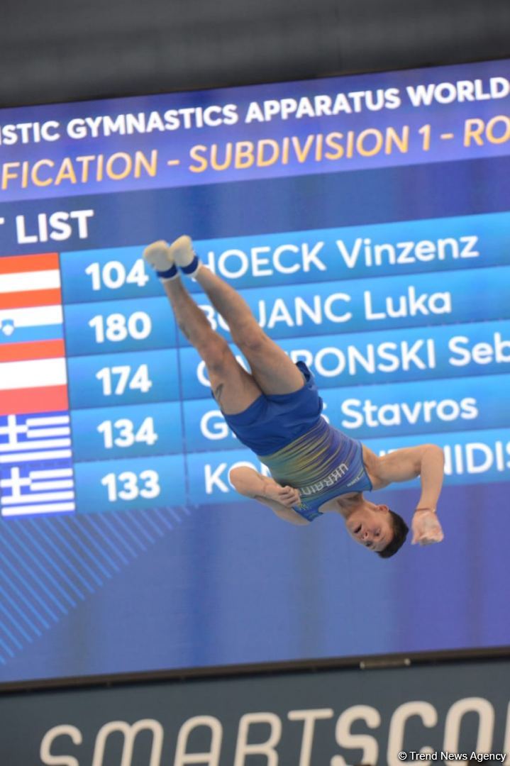 Bakıda İdman Gimnastikası üzrə Dünya Kubokunun birinci günü start götürüb (FOTO)