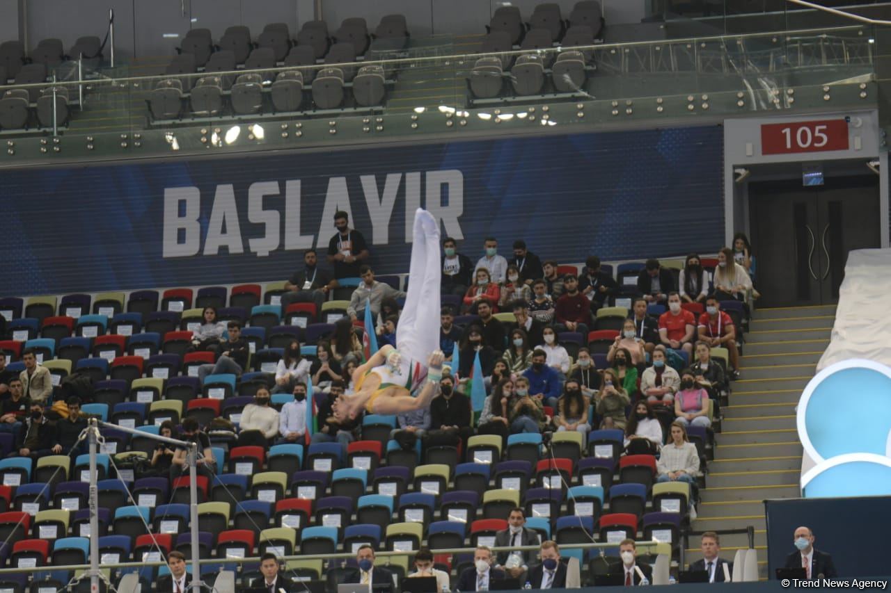 Bakıda İdman Gimnastikası üzrə Dünya Kubokunda yarışların ikinci günü davam edir (FOTO)