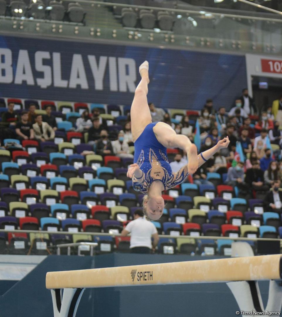 Bakıda İdman Gimnastikası üzrə Dünya Kubokunda yarışların ikinci günü davam edir (FOTO)