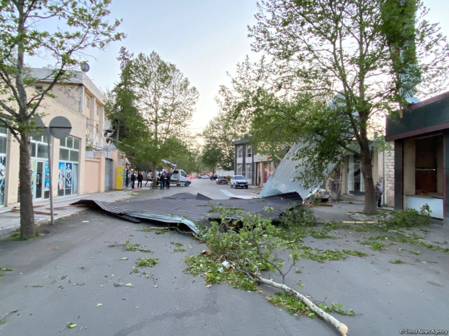 Bərdədə tüğyan edən güclü külək dağıntılar yaradıb, xəsarət alanlar var (FOTO)