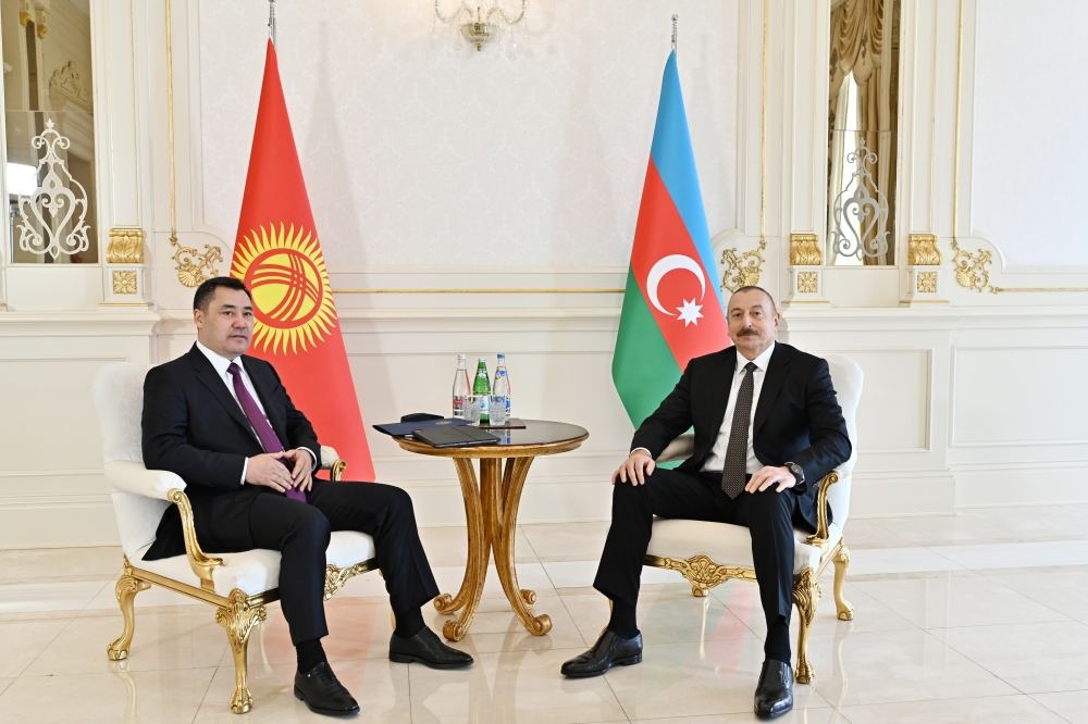 Azərbaycan və Qırğızıstan prezidentlərinin təkbətək görüşü olub (FOTO/VİDEO) (YENİLƏNİB)