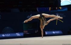Bakıda keçirilən bədii gimnastika üzrə FIG Dünya Kuboku yarışlarının ikinci gününün ən gözəl anları (FOTO)