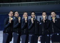 Bədii gimnastika üzrə FIG Dünya Kubokunun qalib və mükafatçılarının ikinci mükafatlandırma mərasimi keçirilib (FOTO)