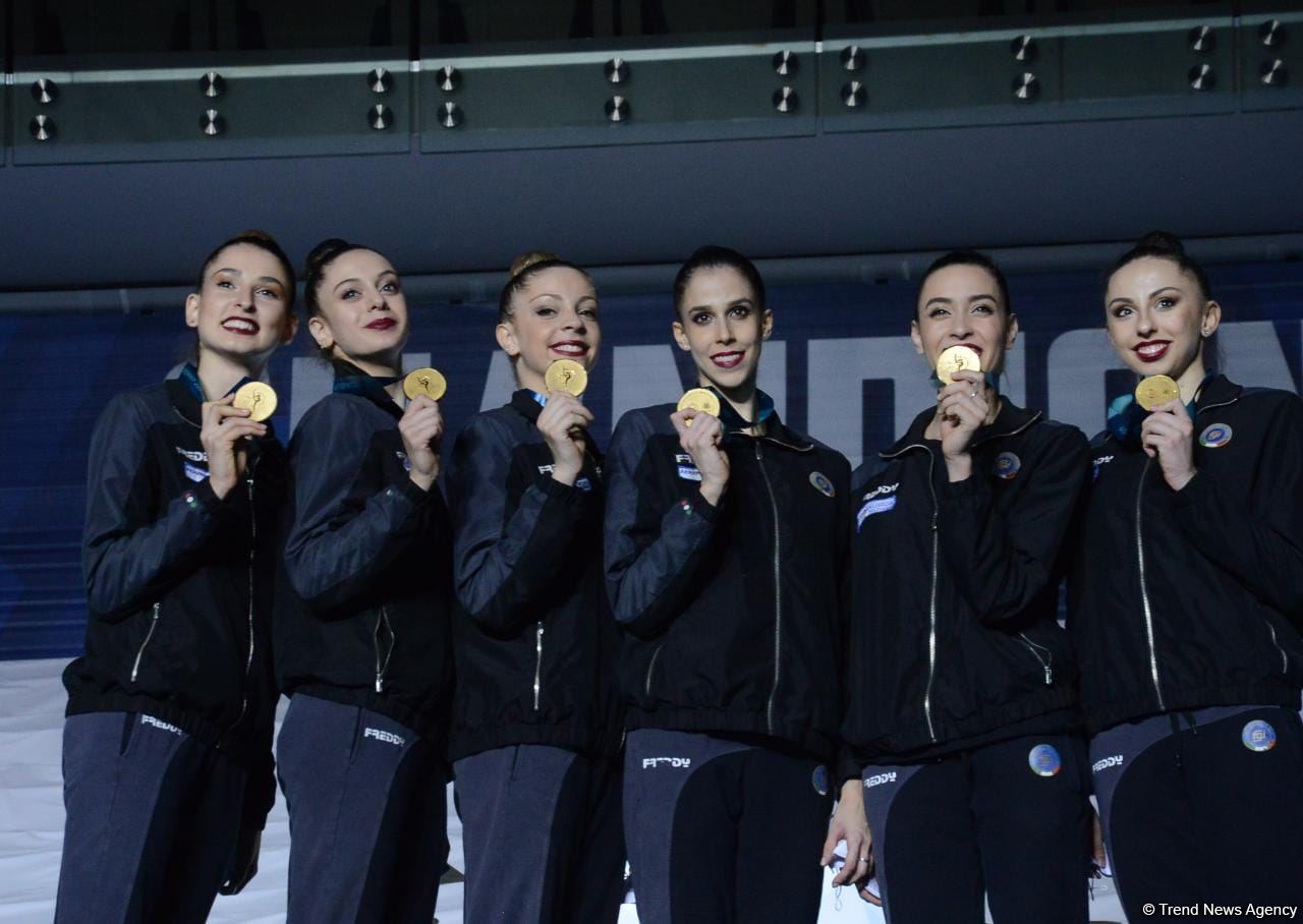 Bədii gimnastika üzrə FIG Dünya Kubokunun qalib və mükafatçılarının ikinci mükafatlandırma mərasimi keçirilib (FOTO)