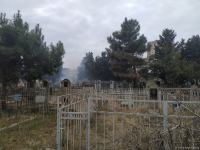 Bakıda qəbiristanlıqda yanğın olub (FOTO)