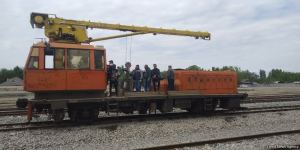 Bərdə-Ağdam dəmir yolunda tikinti işlərinin yarıya qədəri yerinə yetirilib (FOTO)
