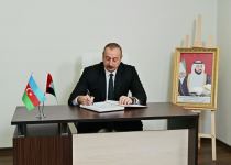 Prezident İlham Əliyev BƏƏ-nin Bakıdakı səfirliyində olub, Prezident Şeyx Xəlifə bin Zayed Al Nəhyanın vəfatı ilə əlaqədar başsağlığı verib (FOTO/VİDEO) (YENİLƏNİB)